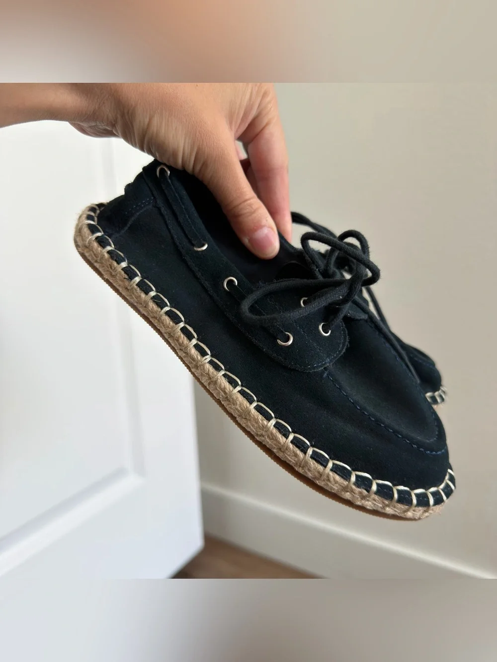 Zara Dark Navy Espadrille Boat Shoes Lace Up Style Size 32, 1 Youth Boys